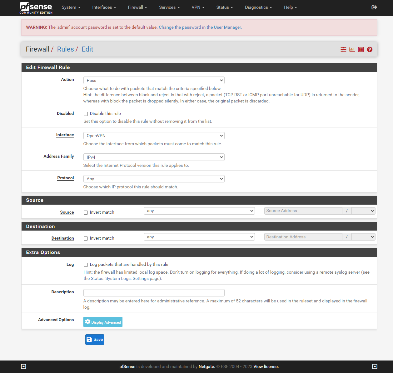 FireWall rules OpenVPN